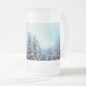 Schneebedeckte Pinienbäume Mattiert Glass 16oz Tas Mattglas Bierglas (VorderseiteRechts)
