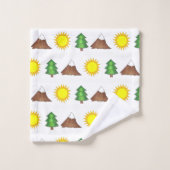 Schneebedeckte Pinienwälder Badhandtuch Set (Waschlappen)
