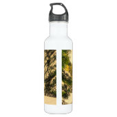 Schneebedeckte Pinienwälder Foto Edelstahlflasche (Rückseite)