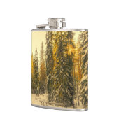 Schneebedeckte Pinienwälder Foto Flachmann (Links)