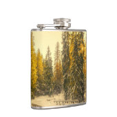 Schneebedeckte Pinienwälder Foto Flachmann (Rechts)