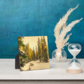 Schneebedeckte Pinienwälder Foto Fotoplatte (InSitu)