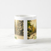 Schneebedeckte Pinienwälder Foto Kaffeetasse (Mittel)