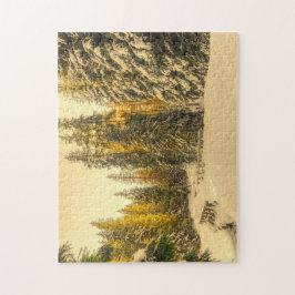 Schneebedeckte Pinienwälder Foto Puzzle