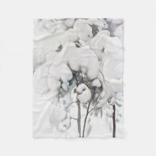 Schneebedeckte Pinienwälder (von Pekka Halonen) Fleecedecke (Vorderseite)