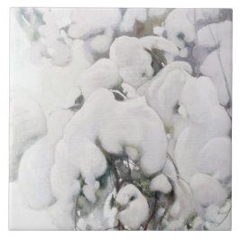 Schneebedeckte Pinienwälder (von Pekka Halonen) Fliese