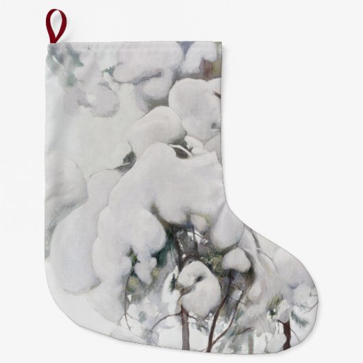 Schneebedeckte Pinienwälder (von Pekka Halonen) Großer Weihnachtsstrumpf (Vorderseite)