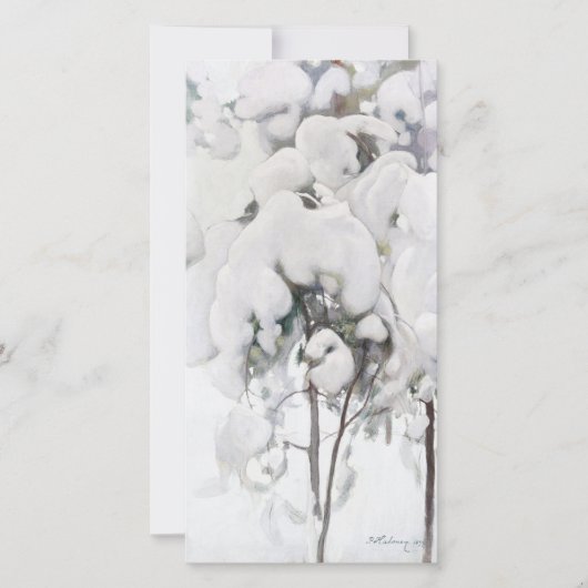 Schneebedeckte Pinienwälder (von Pekka Halonen) Karte (Vorderseite)
