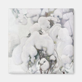 Schneebedeckte Pinienwälder (von Pekka Halonen) Magnet