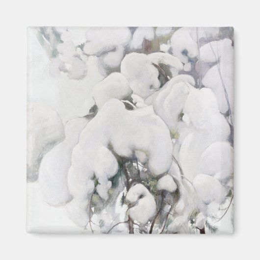 Schneebedeckte Pinienwälder (von Pekka Halonen) Magnet (Vorne)