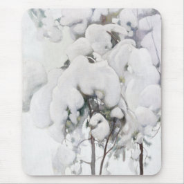 Schneebedeckte Pinienwälder (von Pekka Halonen) Mousepad