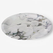 Schneebedeckte Pinienwälder (von Pekka Halonen) Pappteller (Schrägansicht)