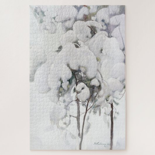 Schneebedeckte Pinienwälder (von Pekka Halonen) Puzzle (Vertikal)