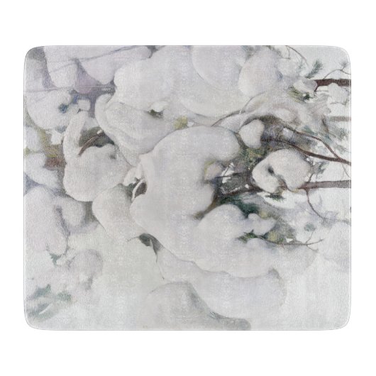 Schneebedeckte Pinienwälder (von Pekka Halonen) Schneidebrett (Vorderseite)