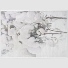 Schneebedeckte Pinienwälder (von Pekka Halonen) Seidenpapier