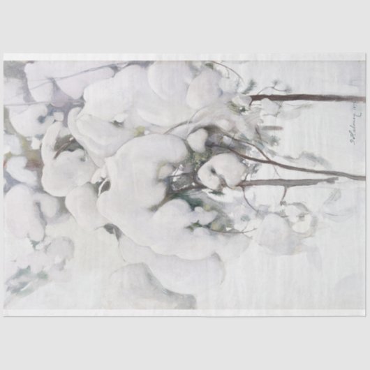 Schneebedeckte Pinienwälder (von Pekka Halonen) Seidenpapier (Vorderseite)