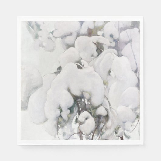 Schneebedeckte Pinienwälder (von Pekka Halonen) Serviette (Vorderseite)