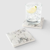 Schneebedeckte Pinienwälder (von Pekka Halonen) Steinuntersetzer (Seitenansicht)