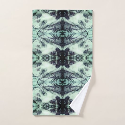 Schneebedeckte Pinienwälder Winterlandschaft Abstr Badhandtuch Set (Handtuch)