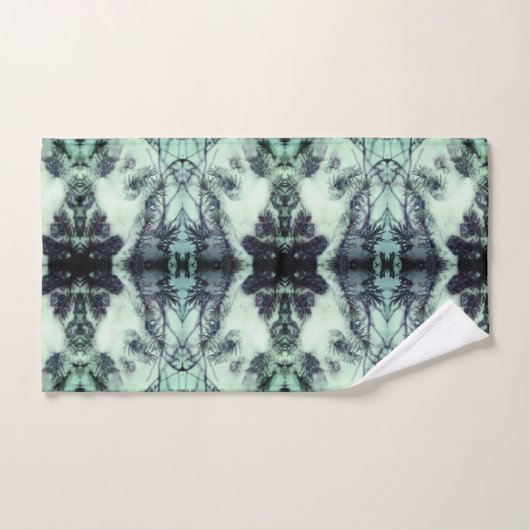 Schneebedeckte Pinienwälder Winterlandschaft Abstr Badhandtuch Set (Handtuch)