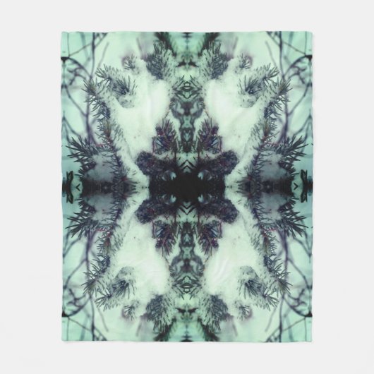 Schneebedeckte Pinienwälder Winterlandschaft Abstr Fleecedecke (Vorderseite)