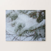 Schneebedeckte Pinienwälder Winterlandschaft Puzzle (Horizontal)
