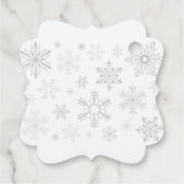 Schneebedeckte Pink-Graue-Schneeflocke Pink-Babydu Geschenkanhänger (Rückseite)