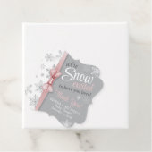 Schneebedeckte Pink-Graue-Schneeflocke Pink-Babydu Geschenkanhänger (Beispiel)