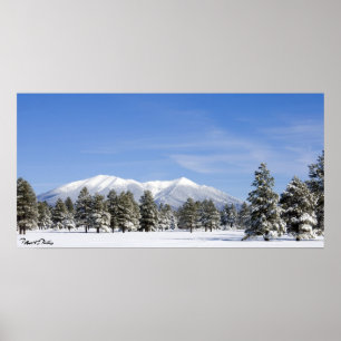 Schneebedeckte Prärie & San Francisco Peaks Arizo Poster