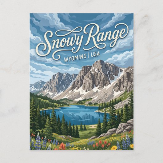 Schneebedeckte Range Wyoming Postkarte (Vorderseite)