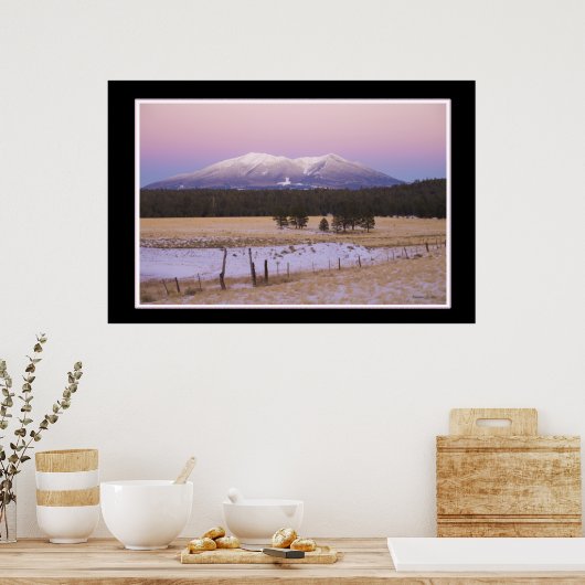 Schneebedeckte San Francisco Peaks Arizona Sonnenu Poster (Küche)