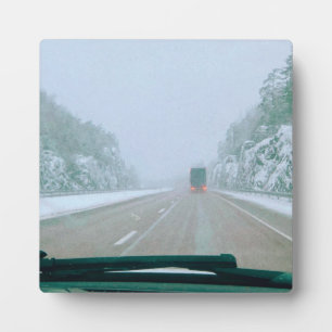 Schneebedeckte schwedische Rundreise Fotoplatte