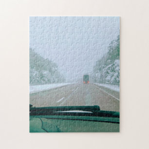 Schneebedeckte schwedische Rundreise Puzzle