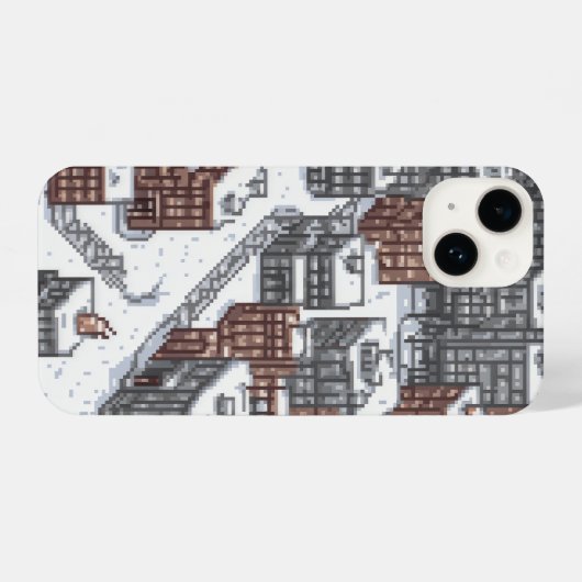 schneebedeckte Stadt iPhone Hülle (Rückseite (Horizontal))