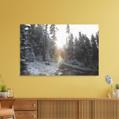 Schneebedeckte Straße in die Sonne Leinwanddruck (Insitu (Wohnzimmer))