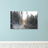 Schneebedeckte Straße in die Sonne Leinwanddruck (Insitu (Holzboden))