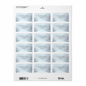 Schneebedeckte Straße mit Bäumen und Lampen Adressaufkleber (Vorne)