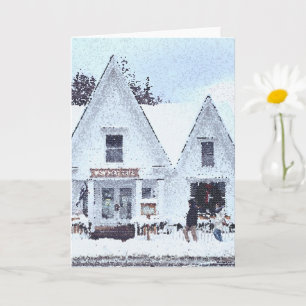 Schneebedeckte Vermont Grußkarte mit Falz Karte