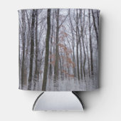 Schneebedeckte Wälder Winterlandschaft Fotografie Dosenkühler (Vorderseite)