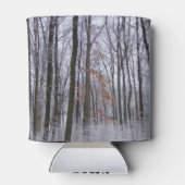 Schneebedeckte Wälder Winterlandschaft Fotografie Dosenkühler (Rückseite)