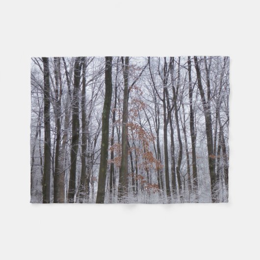 Schneebedeckte Wälder Winterlandschaft Fotografie Fleecedecke (Vorderseite (Horizontal))