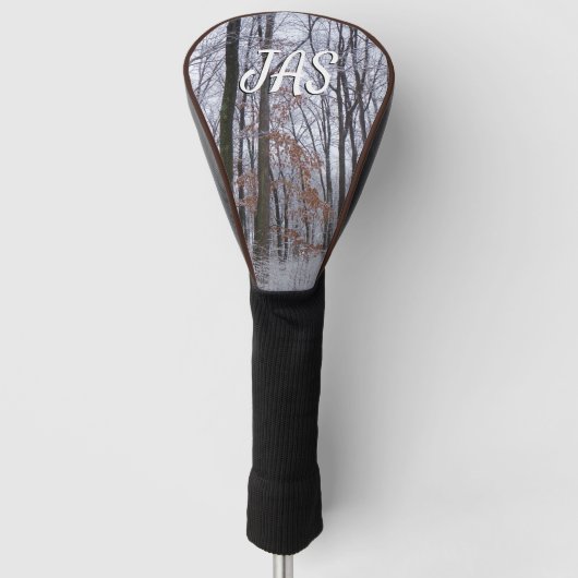 Schneebedeckte Wälder Winterlandschaft Fotografie Golf Headcover (Vorderseite)