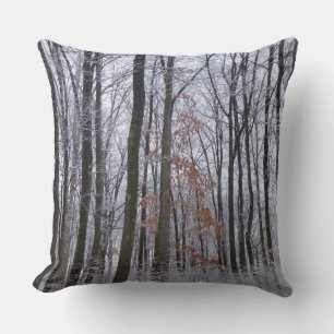 Schneebedeckte Wälder Winterlandschaft Fotografie Kissen