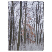Schneebedeckte Wälder Winterlandschaft Fotografie Klemmbrett (Rückseite)