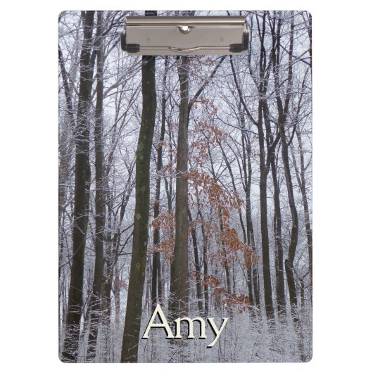 Schneebedeckte Wälder Winterlandschaft Fotografie Klemmbrett (Vorderseite)