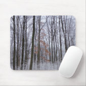 Schneebedeckte Wälder Winterlandschaft Fotografie Mousepad (Mit Mouse)