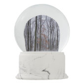 Schneebedeckte Wälder Winterlandschaft Fotografie Schneekugel (Rückseite)