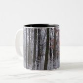 Schneebedeckte Wälder Winterlandschaft Fotografie Zweifarbige Tasse (Vorderseite Links)