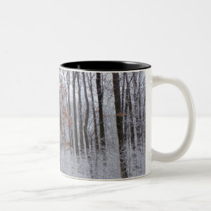 Schneebedeckte Wälder Winterlandschaft Fotografie Zweifarbige Tasse