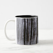 Schneebedeckte Wälder Winterlandschaft Fotografie Zweifarbige Tasse (Links)